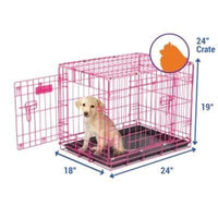 Thumbnail for 2 - Door Wire Puppy Crate Pink