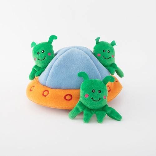 Zippy Burrow Dog Toy - Aliens in UFO