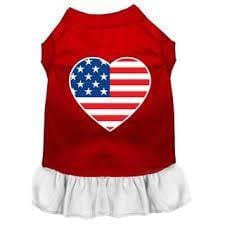 American Flag Heart Dog Dress