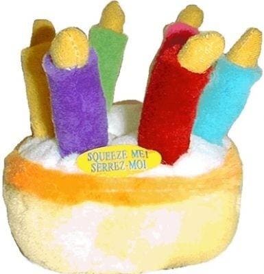 Birthday Cake Singing Plush Dog Toy