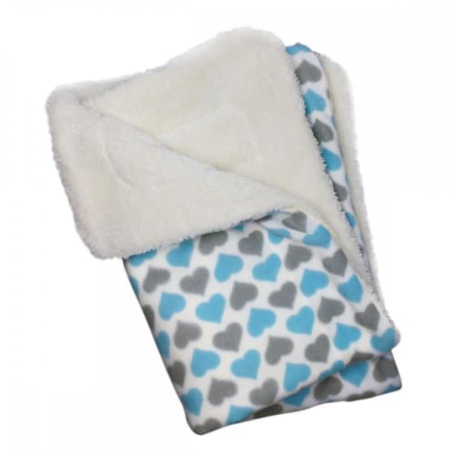 Blue and Gray Hearts Fleece Ultra - Plush Dog Blanket