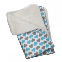 Thumbnail for Blue and Gray Hearts Fleece Ultra - Plush Dog Blanket