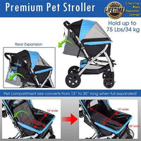 Thumbnail for HPZ Premium Pet Stroller - Sky Blue