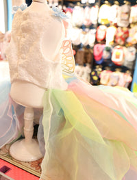 Thumbnail for Handmade Pastel Butterfly Fairy Princess Dog Dress – Rainbow Layered