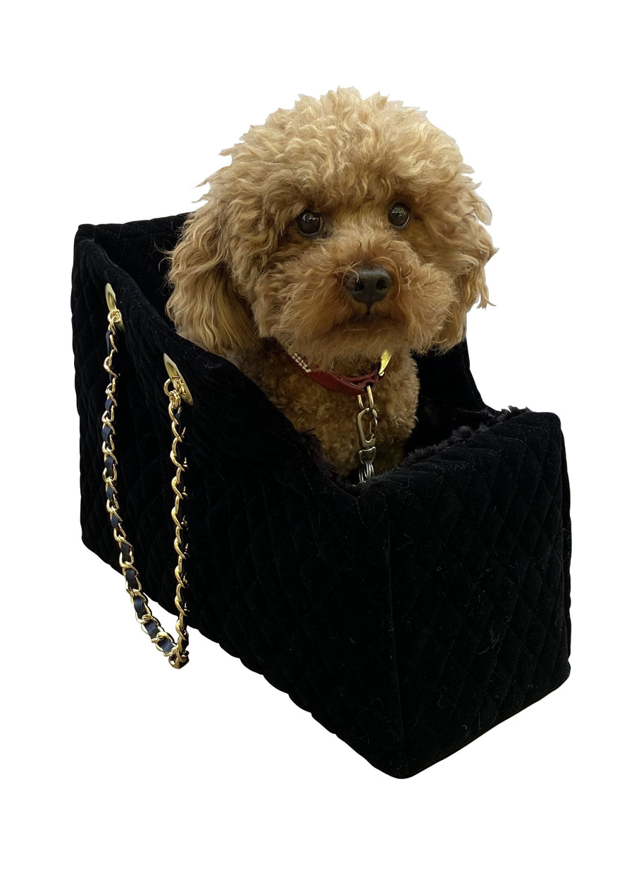 Kate Quilted Carrier, Black Velvet