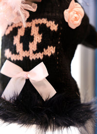 Thumbnail for Elegant Bow Knit Dog Sweater Dress