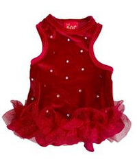 Thumbnail for Red Velvet Twinkle Tutu Dog Dress