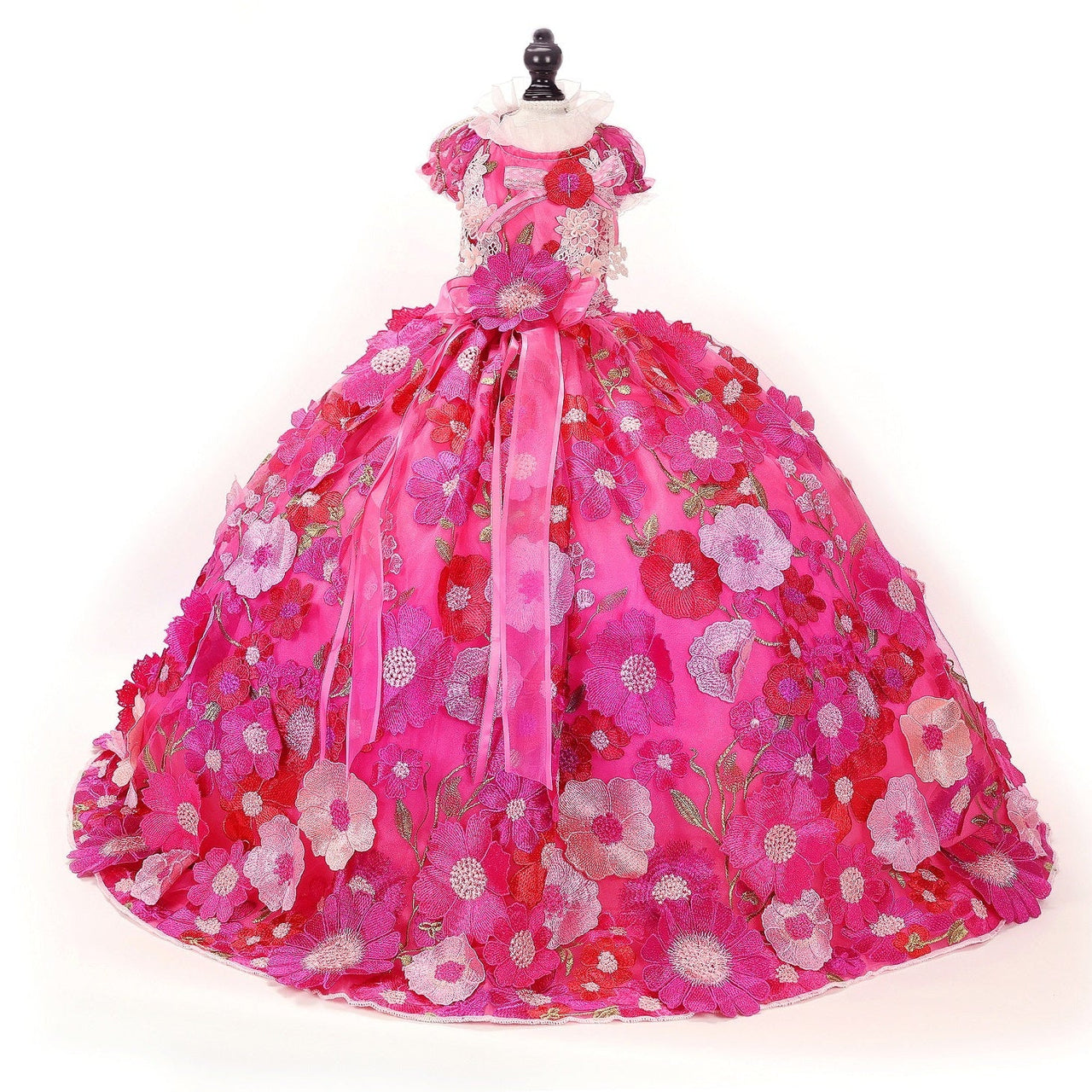 Handmade Rosy Bloom Princess Couture Dog Dress
