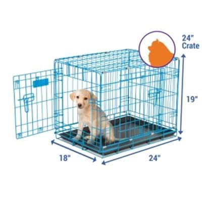 2 - Door Wire Puppy Crate Blue