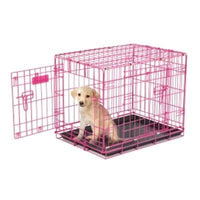 Thumbnail for 2 - Door Wire Puppy Crate Pink