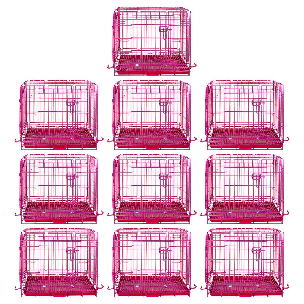 Pink Wire Dog Crate
