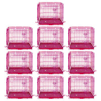 Thumbnail for Pink Wire Dog Crate
