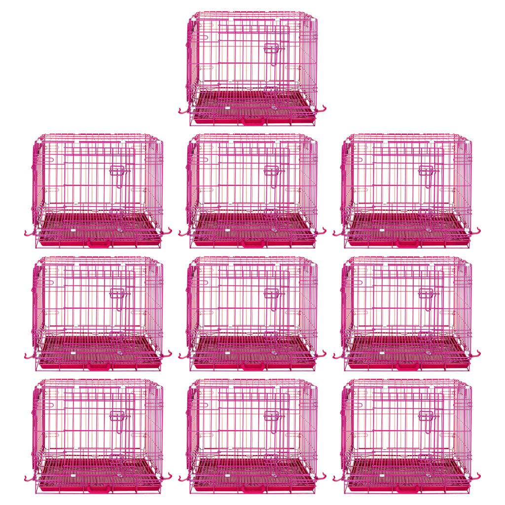 Pink Wire Dog Crate