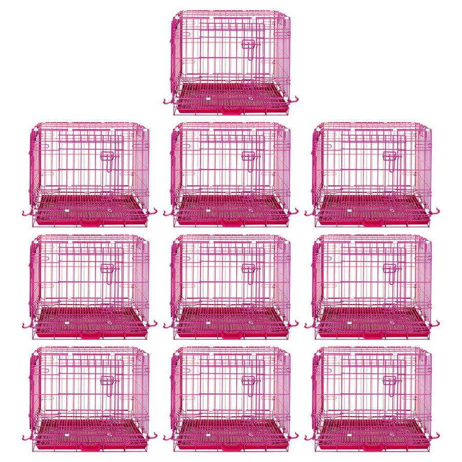 Pink Wire Dog Crate