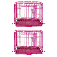 Thumbnail for Pink Wire Dog Crate