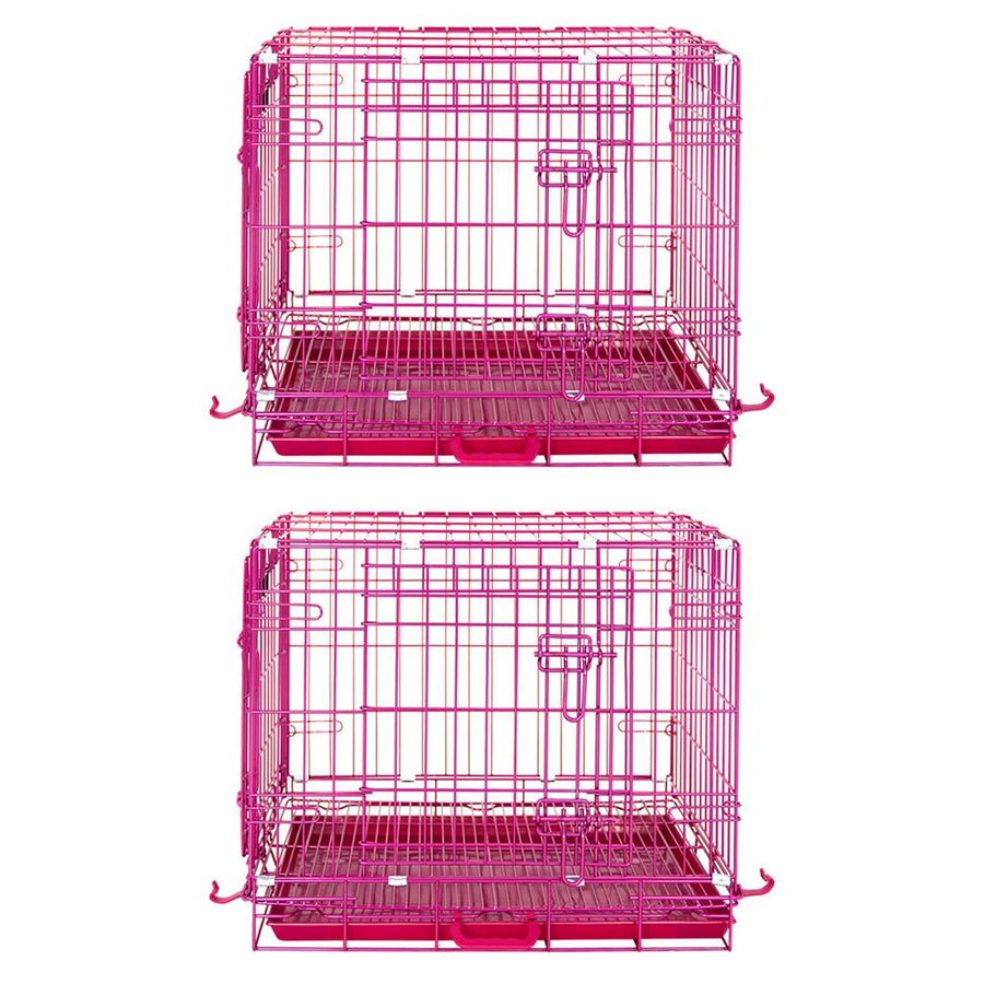 Pink Wire Dog Crate