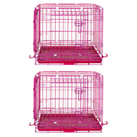 Thumbnail for Pink Wire Dog Crate