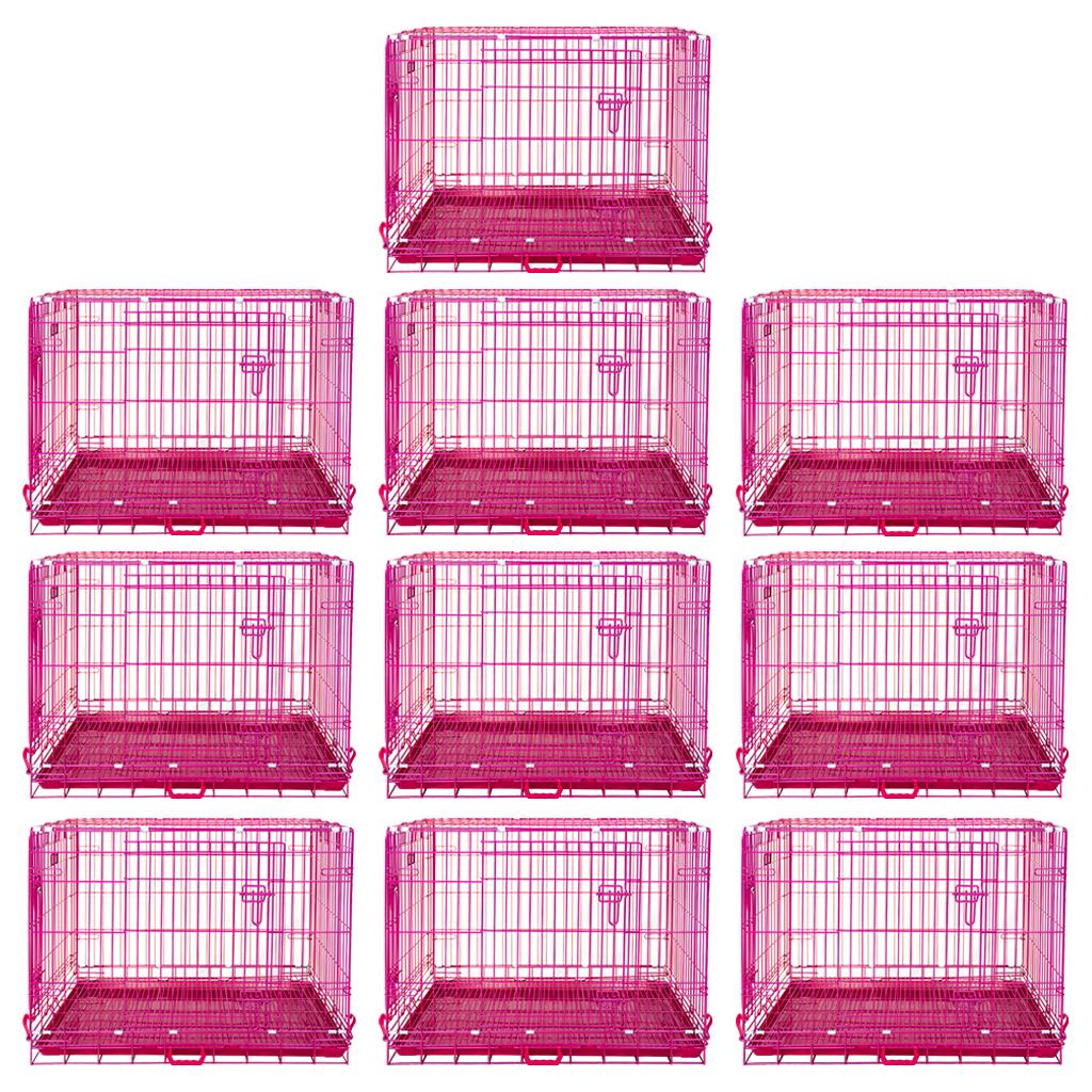 Pink Wire Dog Crate
