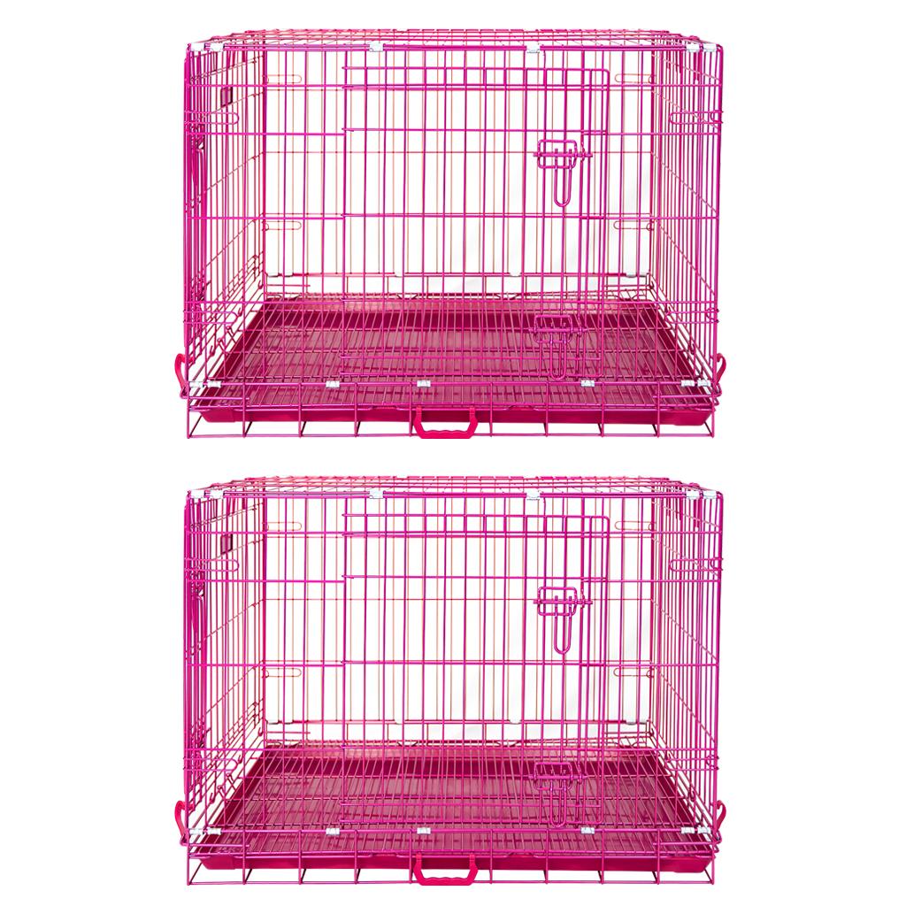 Pink Wire Dog Crate