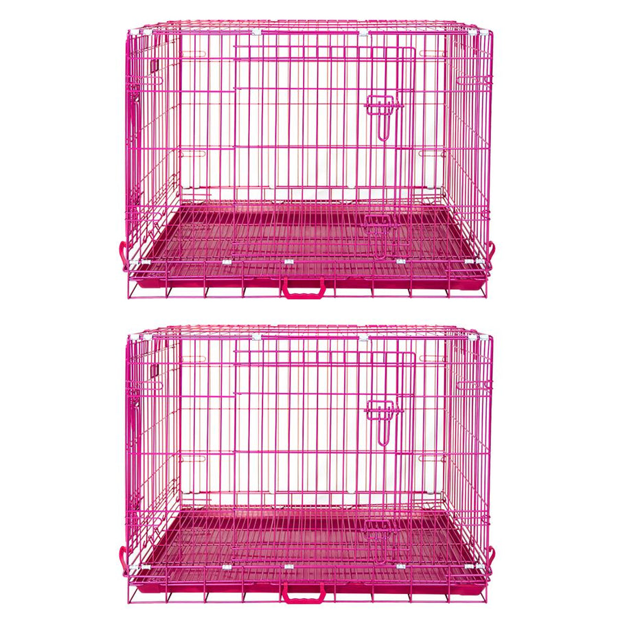 Pink Wire Dog Crate