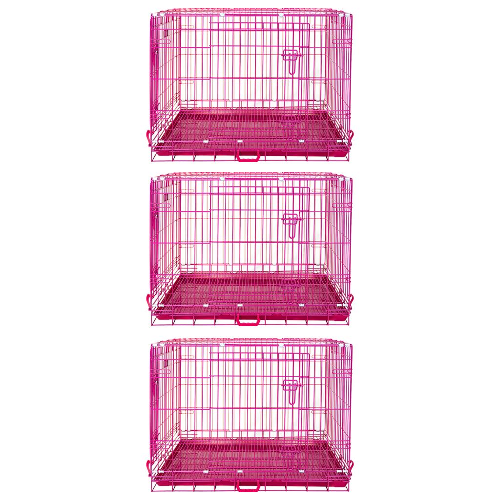Pink Wire Dog Crate