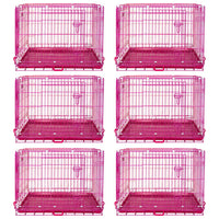 Thumbnail for Pink Wire Dog Crate