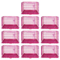 Thumbnail for Pink Wire Dog Crate