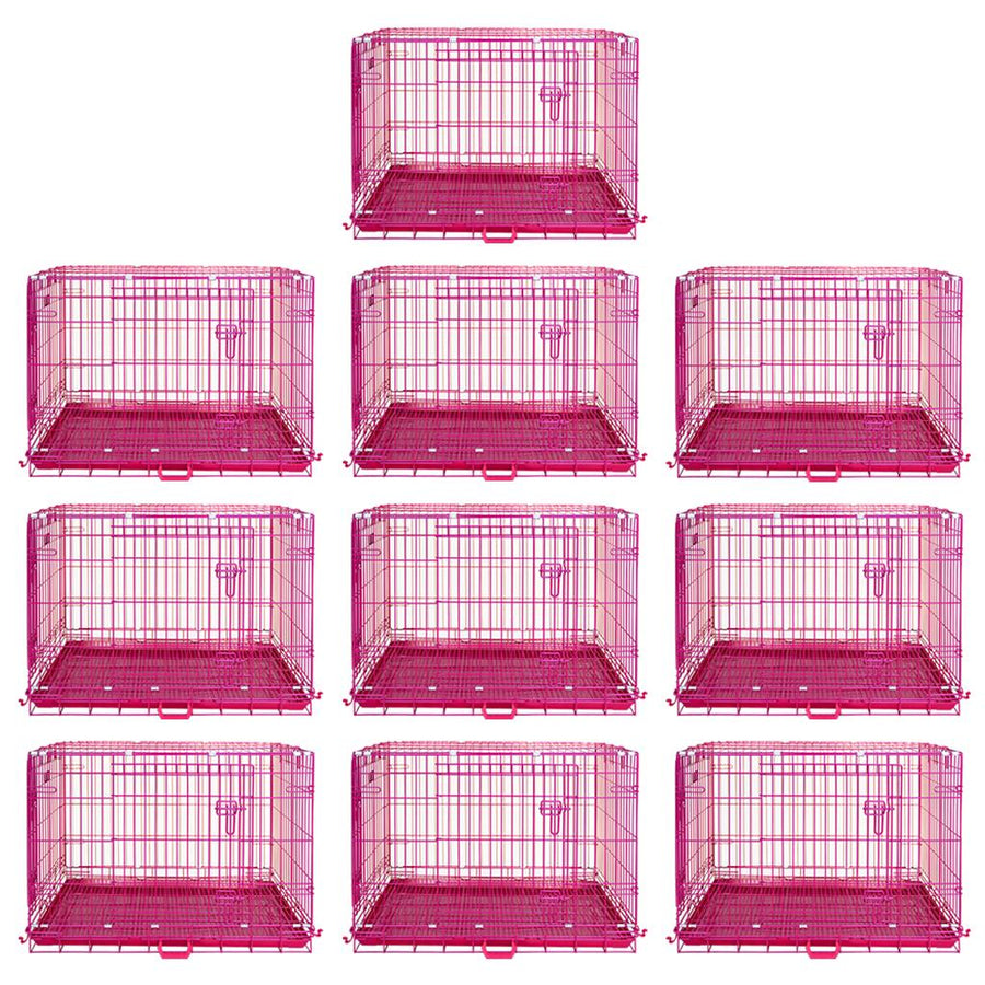 Pink Wire Dog Crate