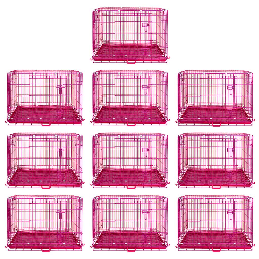 Pink Wire Dog Crate