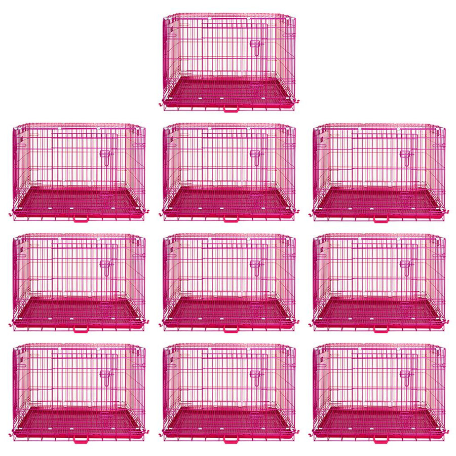 Pink Wire Dog Crate
