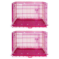 Thumbnail for Pink Wire Dog Crate