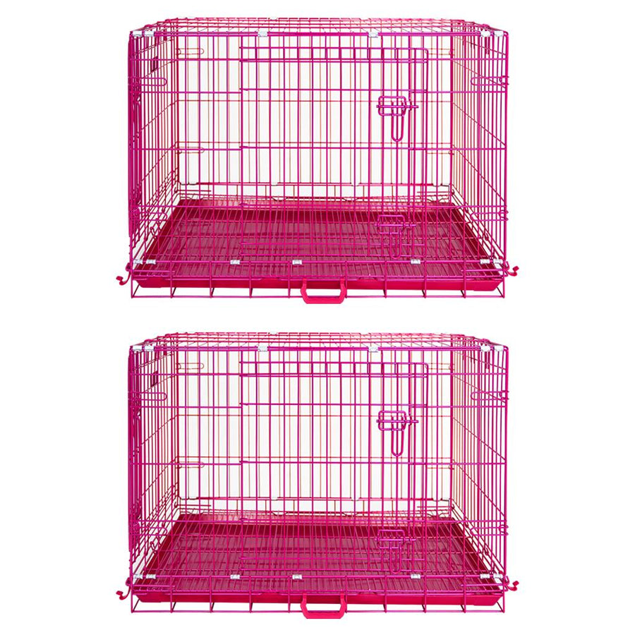 Pink Wire Dog Crate