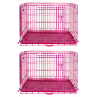 Thumbnail for Pink Wire Dog Crate