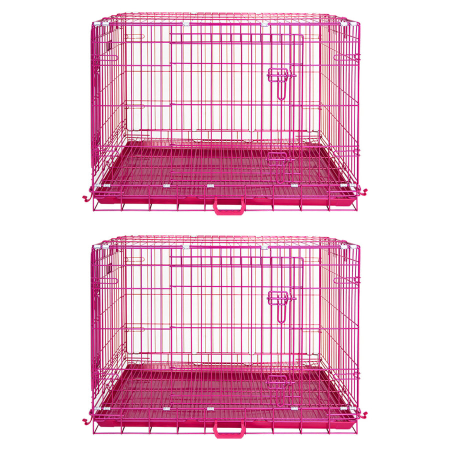 Pink Wire Dog Crate