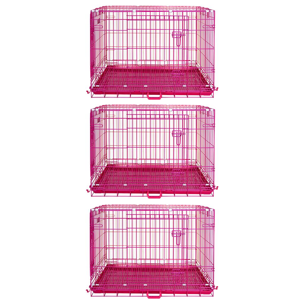 Pink Wire Dog Crate