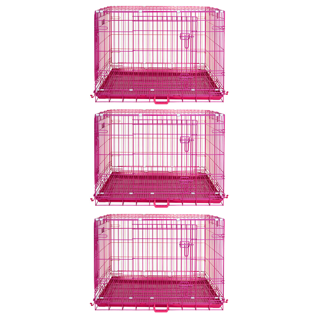 Pink Wire Dog Crate