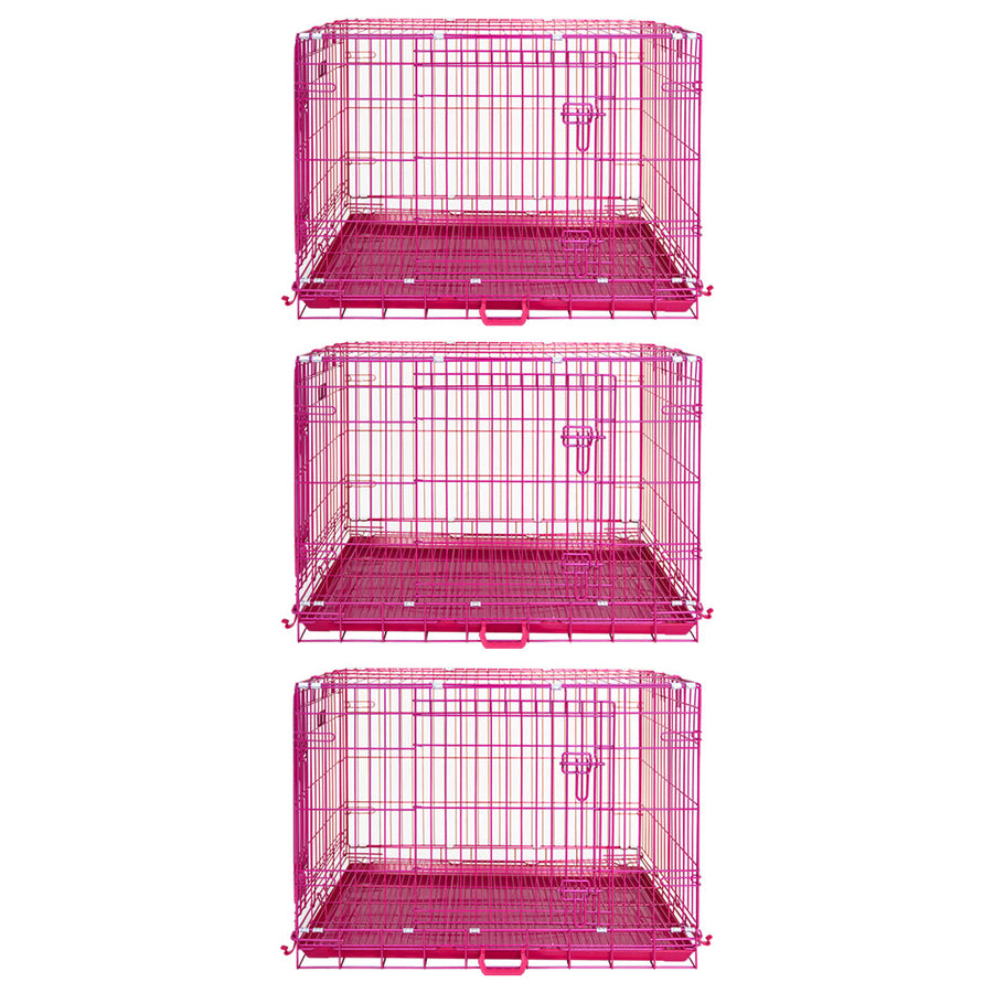 Pink Wire Dog Crate
