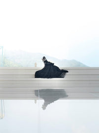 Thumbnail for Black Dog Dress with Detachable Train