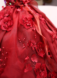 Thumbnail for Luxury Burgundy Floral Dog Wedding Dress