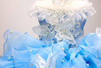 Thumbnail for Handmade Sky Butterfly Princess Dog Dress – Luxury Blue Ruffle