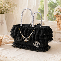 Thumbnail for Black Lace Pet Carrier Basket