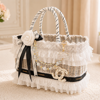 Thumbnail for Black and White Lace Pet Carrier Basket