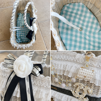 Thumbnail for Black and White Lace Pet Carrier Basket