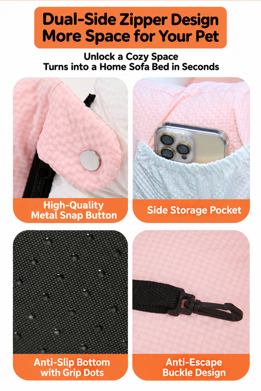 2-in-1 Pet Car Booster Seat & Carrier Bag