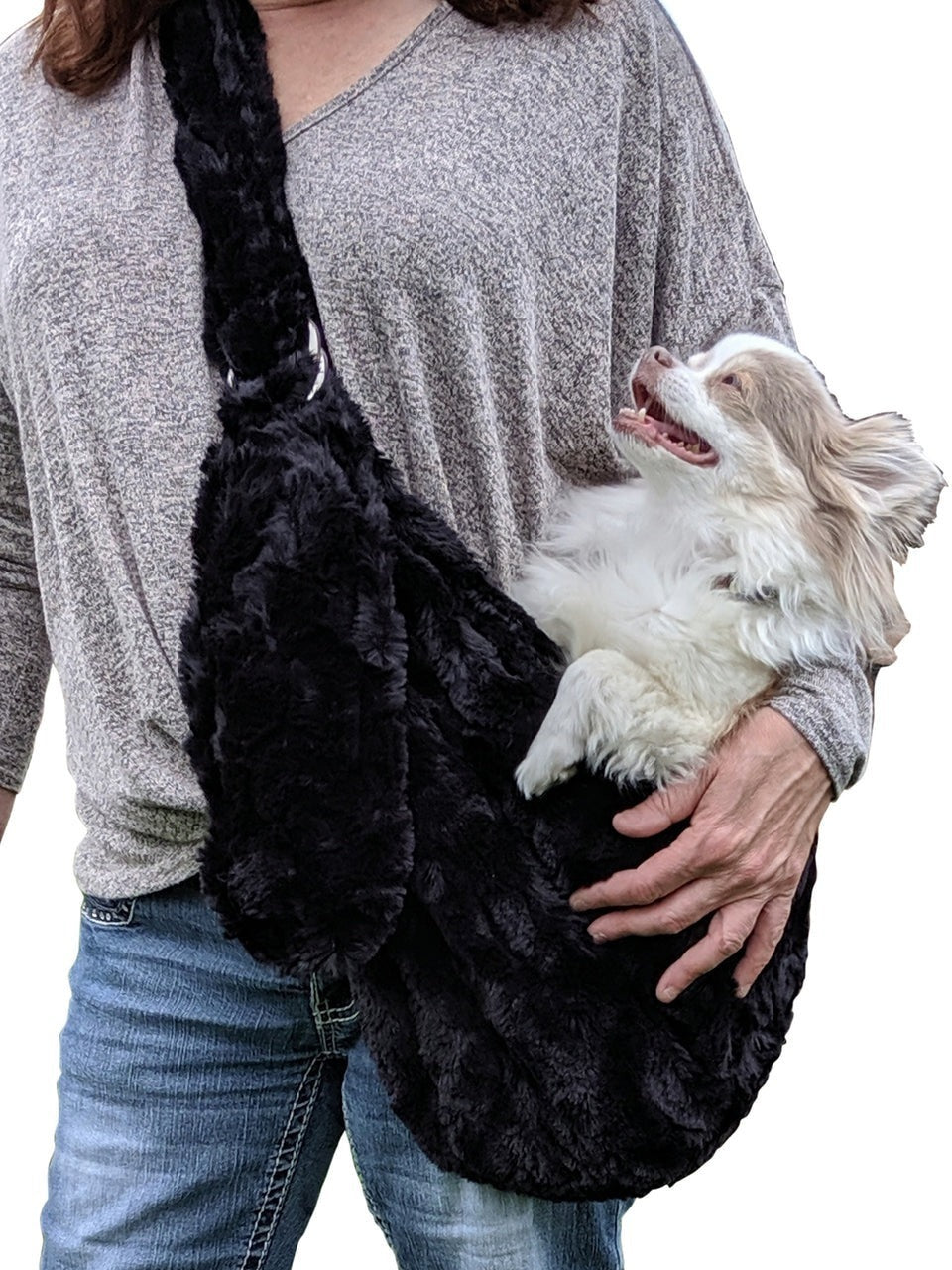 Furbaby Adjustable Sling Bag, Black