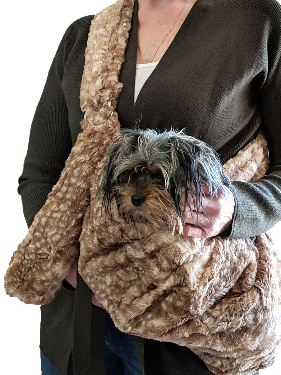 Furbaby Adjustable Sling Bag, Fawn