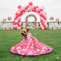 Thumbnail for Handmade Rosy Bloom Princess Couture Dog Dress