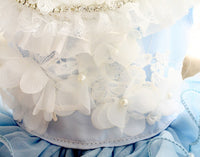 Thumbnail for Handmade Sky Butterfly Princess Dog Dress – Luxury Blue Ruffle