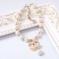 Thumbnail for Crown and Pearl Pet Necklace