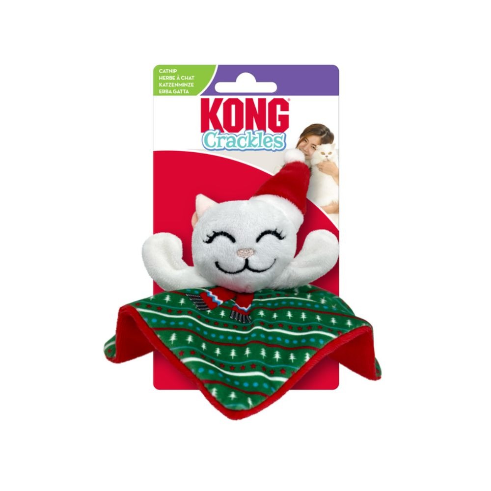 KONG Holiday Crackles Santa Kitty